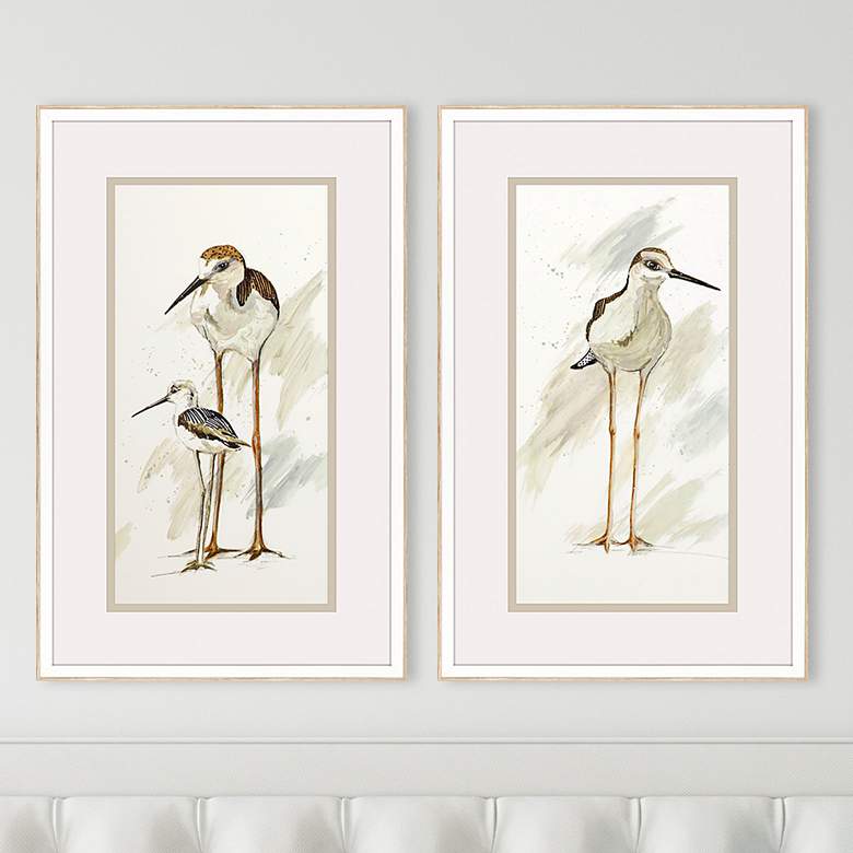Image 2 Stilt Birds 33" High 2-Piece Framed Wall Art Set