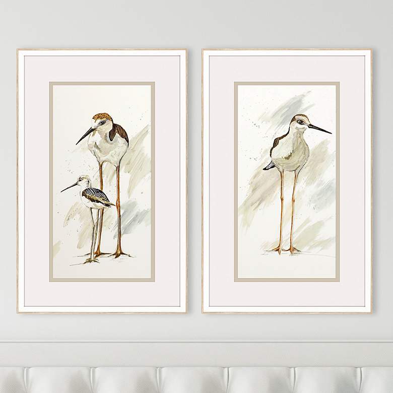 Image 2 Stilt Birds 33" High 2-Piece Framed Wall Art Set