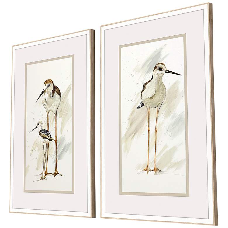 Image 5 Stilt Birds 33" High 2-Piece Framed Wall Art Set more views