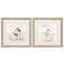 Stilt Birds on Blue 19"W x 19"H Framed Art Set of 2