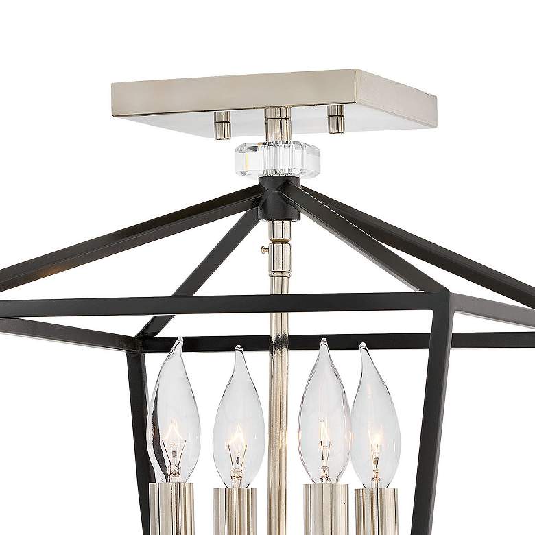 Image 3 Stinson 13" Wide Black with Polished Nickel Ceiling Light more views