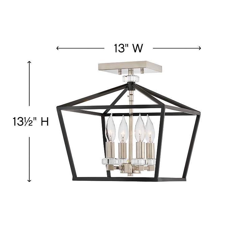 Image 4 Stinson 13" Wide Black with Polished Nickel Ceiling Light more views