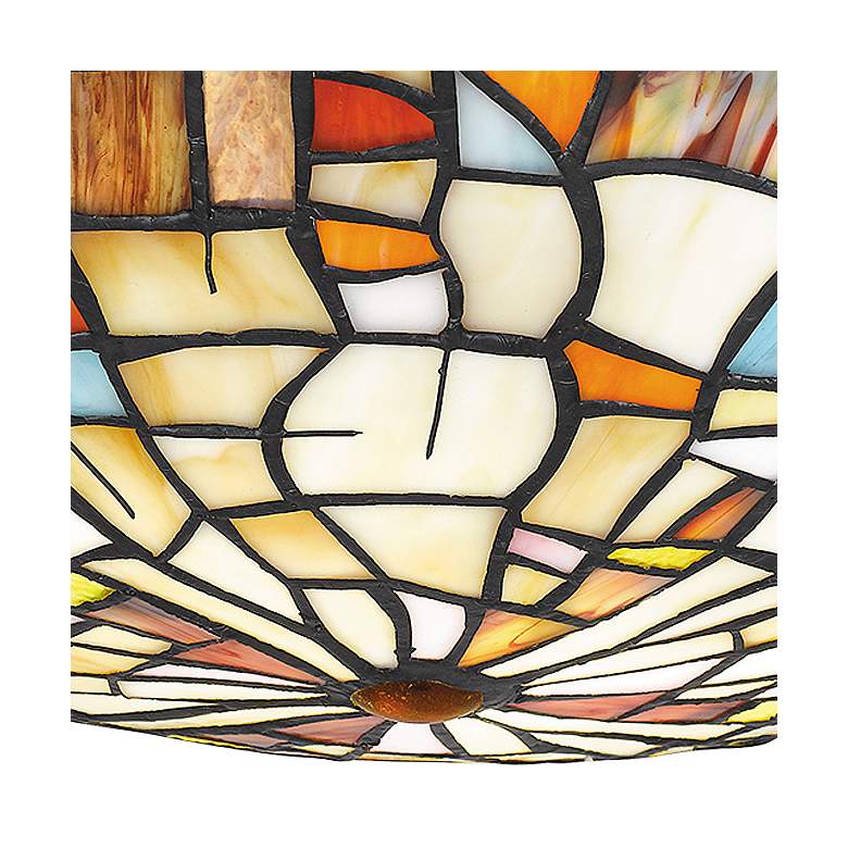 Image 4 Stinson 16.5 inch Wide 2-Light Mission Tiffany-Style Glass Ceiling Light more views