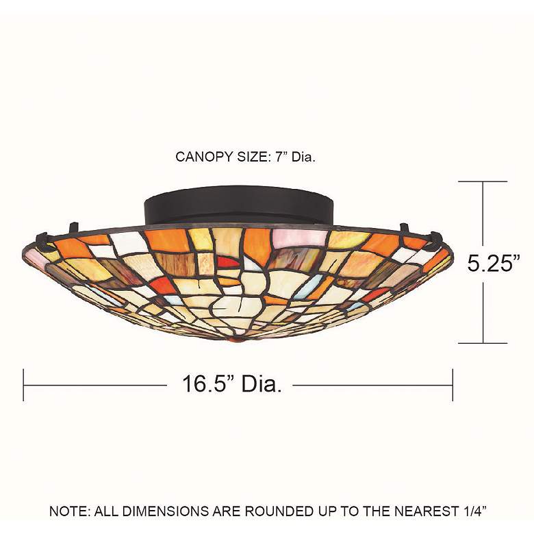 Image 6 Stinson 16.5 inch Wide 2-Light Mission Tiffany-Style Glass Ceiling Light more views