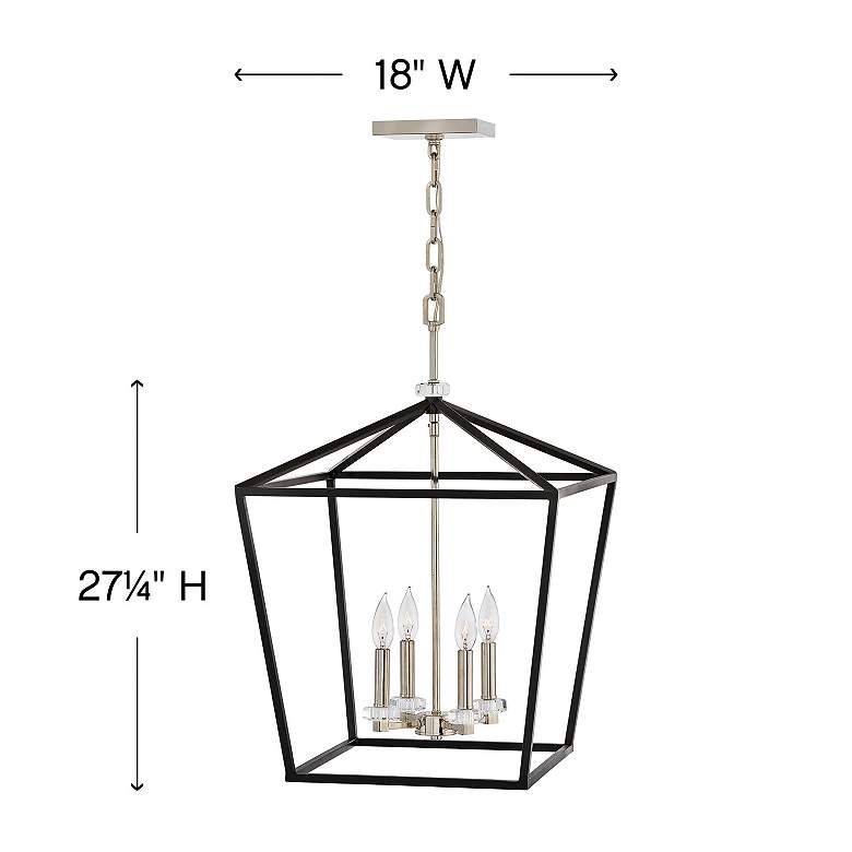 Image 6 Stinson 18"W Black and Polished Nickel 4-Light Foyer Pendant more views