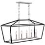 1_Stinson 42" Wide Polished Nickel and Black Linear Chandelier
