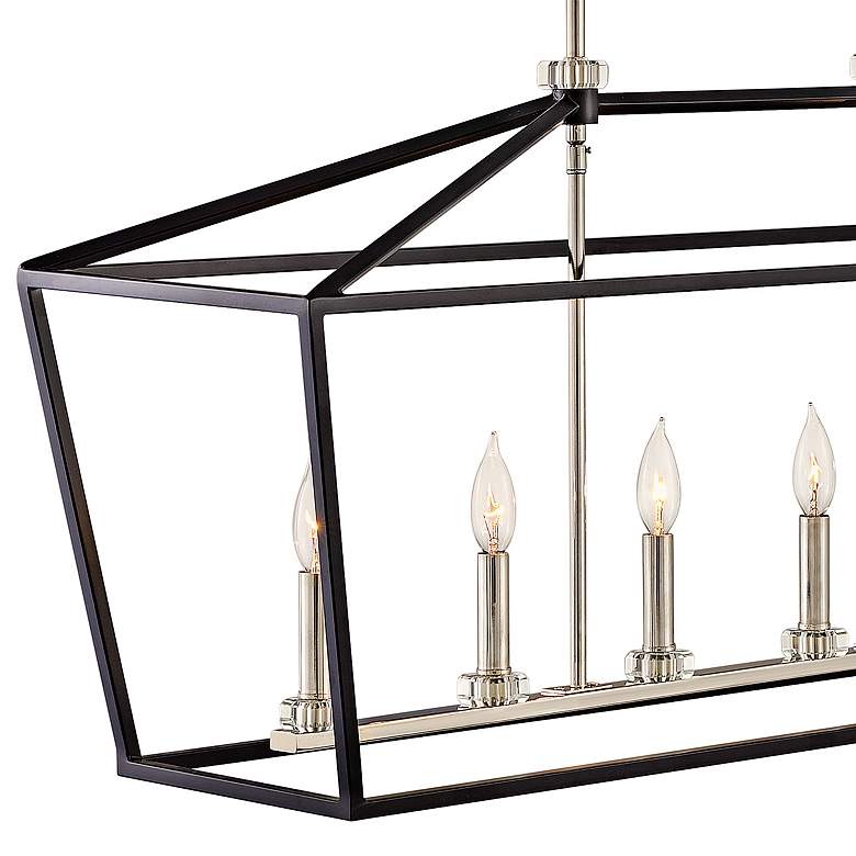 Image 2 Stinson 42" Wide Polished Nickel and Black Linear Chandelier more views