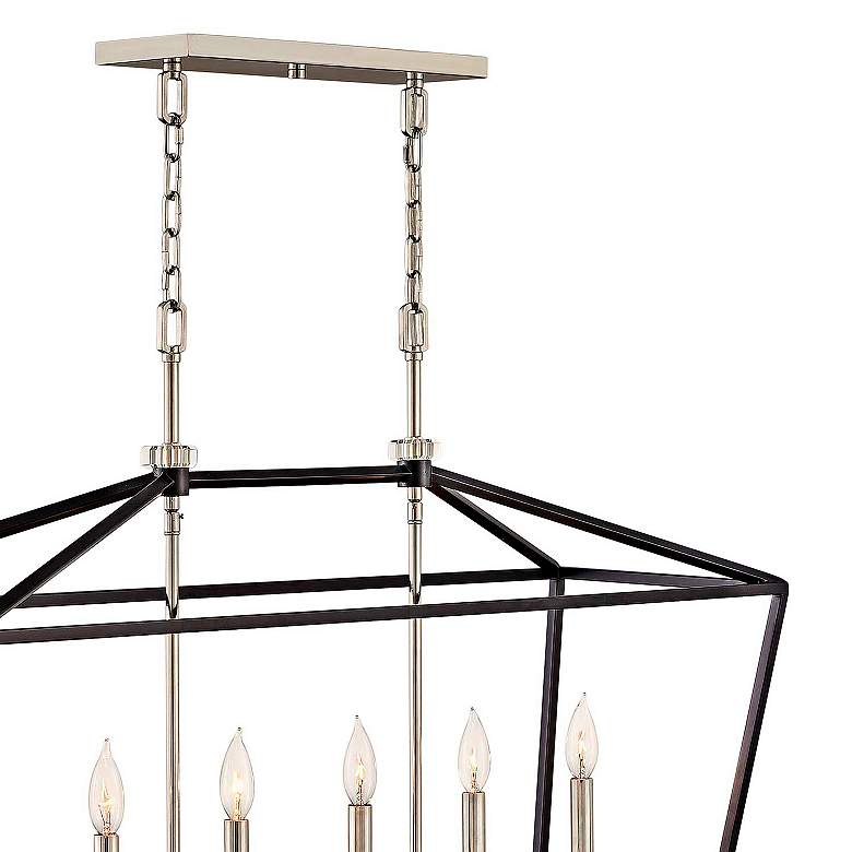 Image 3 Stinson 42" Wide Polished Nickel and Black Linear Chandelier more views