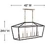 4_Stinson 42" Wide Polished Nickel and Black Linear Chandelier more views