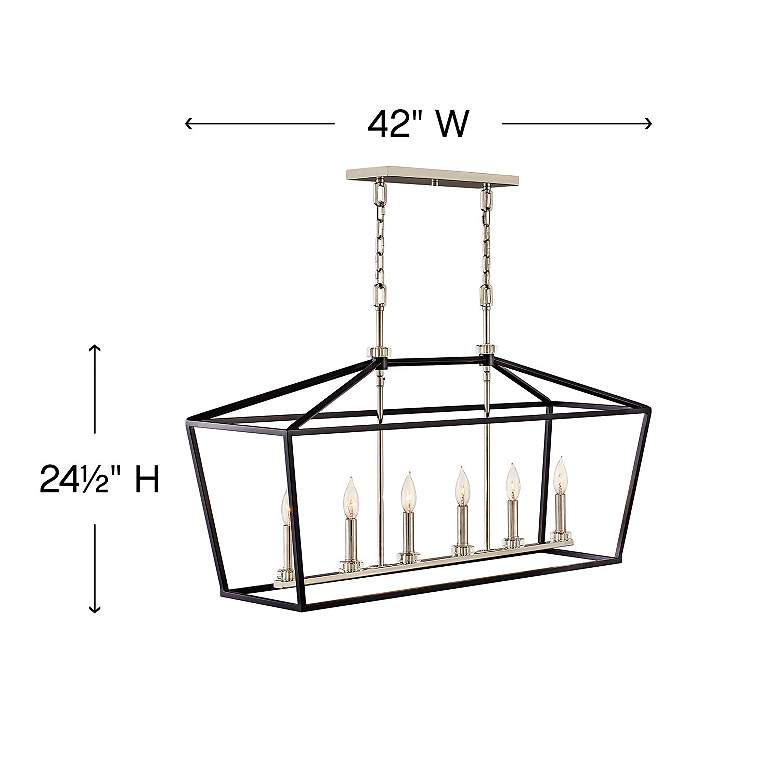 Image 5 Stinson 42" Wide Polished Nickel and Black Linear Chandelier more views