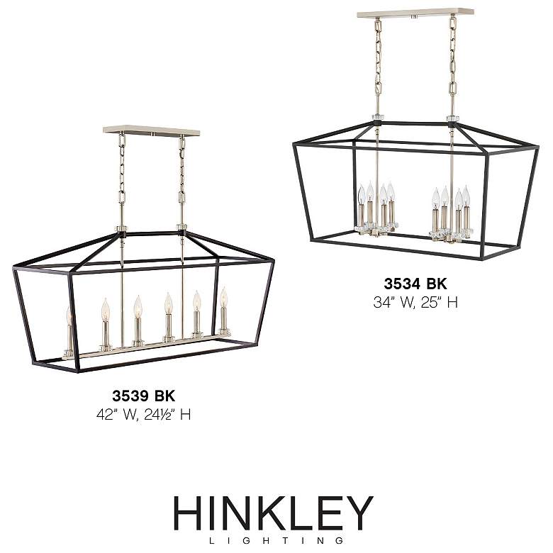 Image 7 Stinson 42" Wide Polished Nickel and Black Linear Chandelier more views