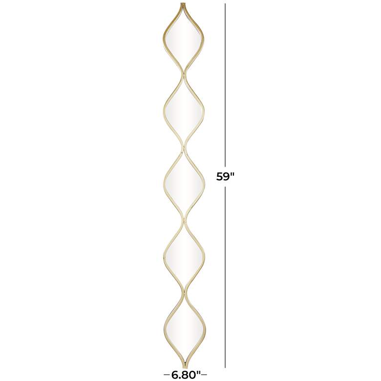 Image 6 Stinson Gold 7 inch x 59 inch Slim Stacked Chain 5-Layer Wall Mirror more views