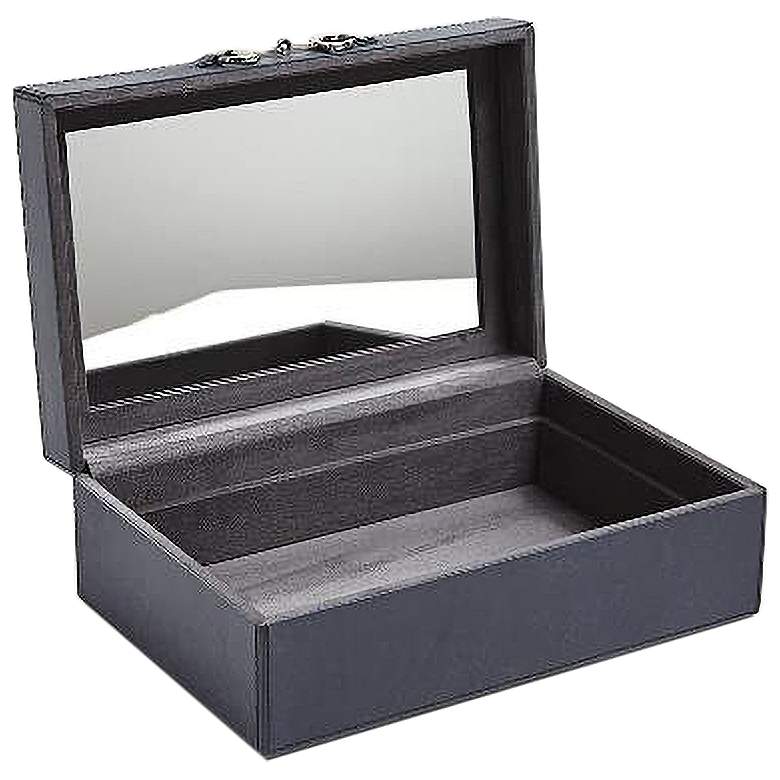 Image 2 Stirrup Flat Blue Wash Leather Rectangular Decorative Box more views