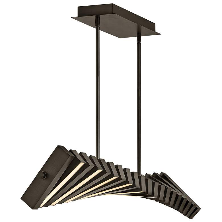 Image 1 Stitch 42" Wide Painted Black Oxide LED Linear Chandelier