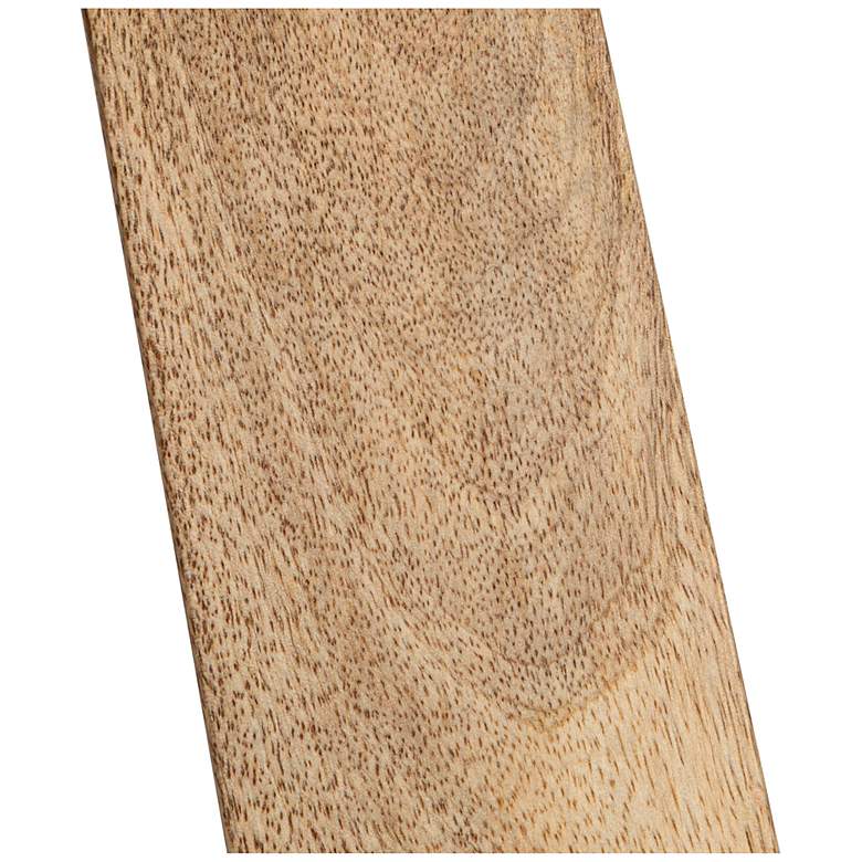 Image 5 Stitched Leather and Wood Bench, Camel and Natural more views