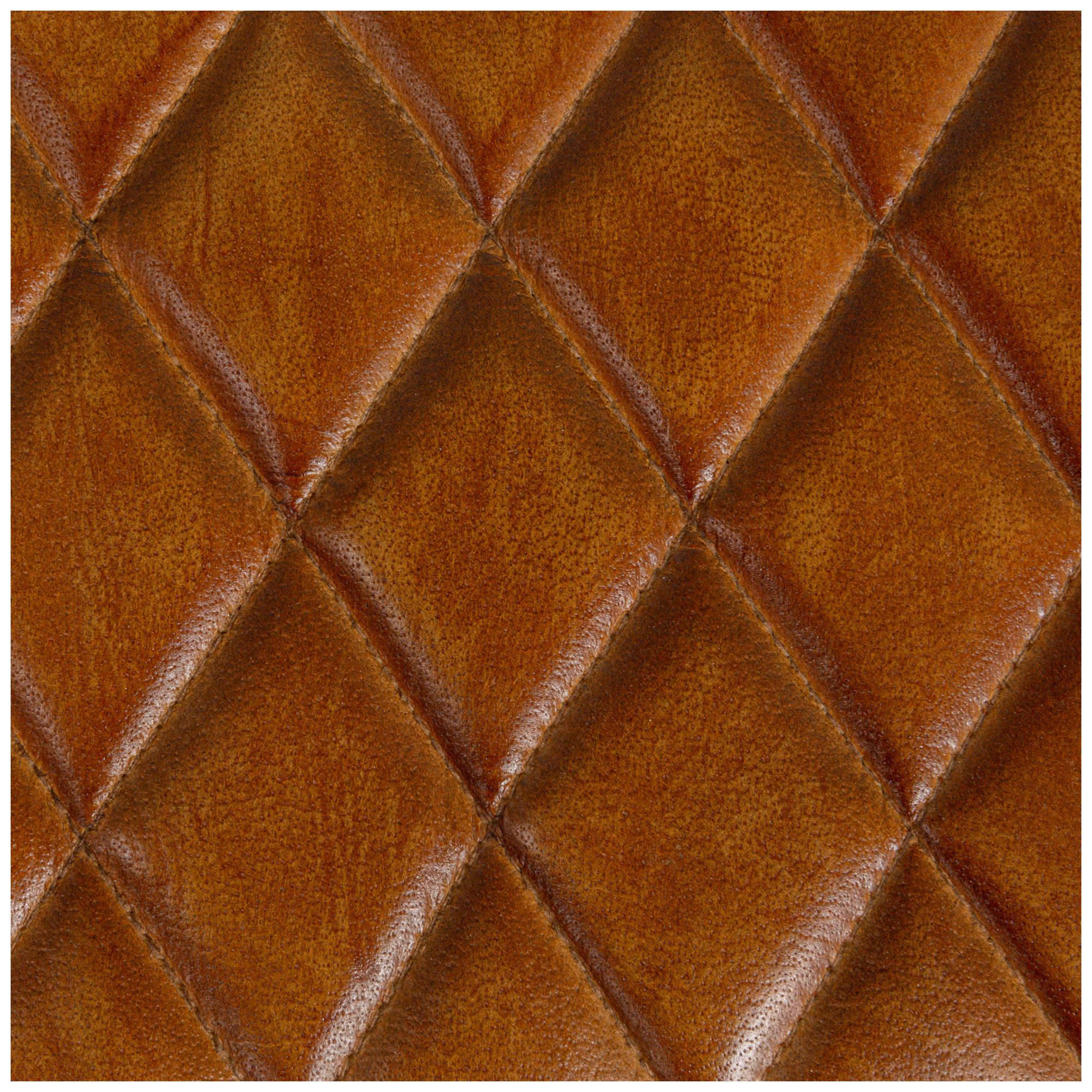 Image 6 Stitched Leather and Wood Bench, Camel and Natural more views