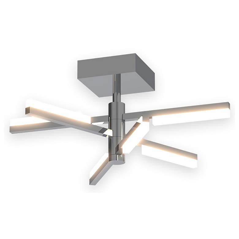 Image 1 Stix 18" Wide Chrome Semi-Flush Mount