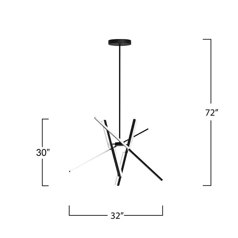 Image 4 Stix 32" Wide Black Pendant more views