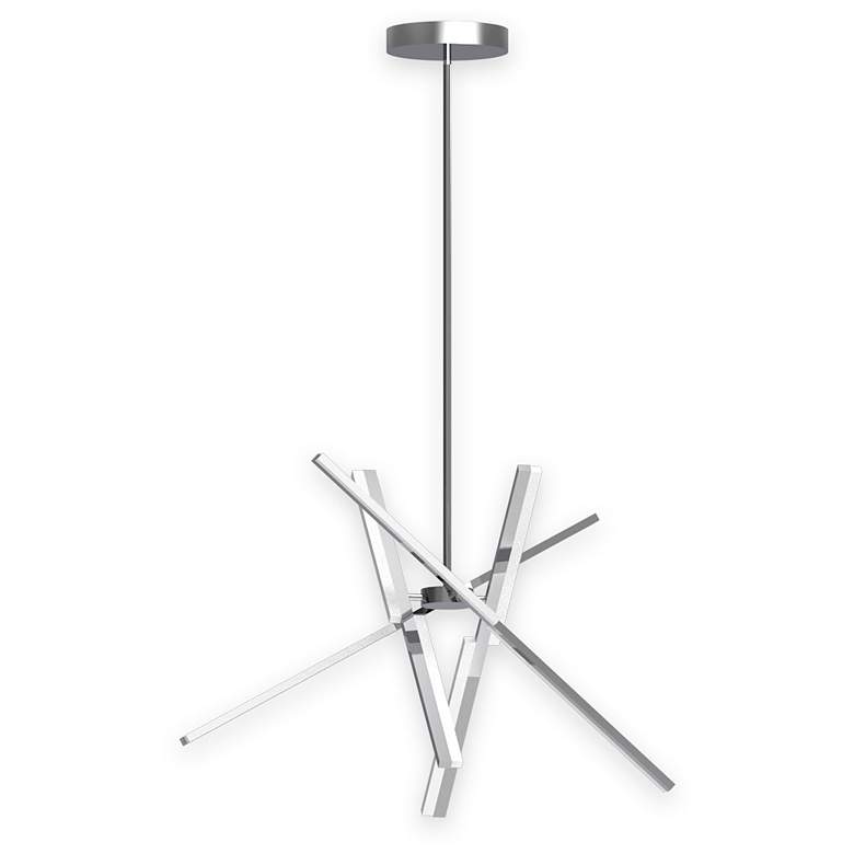 Image 1 Stix 32" Wide Chrome Pendant
