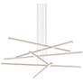 1_Stix 40" WideLED Chandelier 6-Arm Bright Satin Aluminum 240" Cable