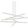 Stix 40" WideLED Chandelier 6-Arm Bright Satin Aluminum 240" Cable
