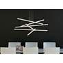 2_Stix 40" WideLED Chandelier 6-Arm Bright Satin Aluminum 240" Cable more views
