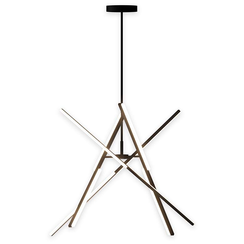 Image 2 Stix 50" Wide Black Chandelier