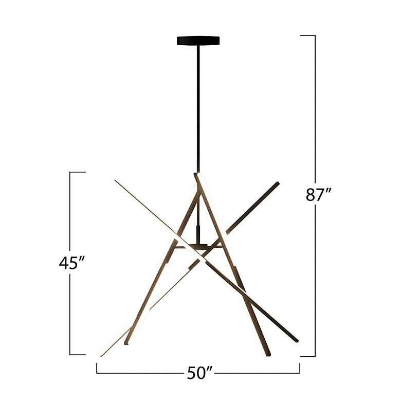Image 4 Stix 50" Wide Black Chandelier more views