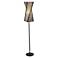Stix 68" Black Twisted Metal Modern Floor Lamp