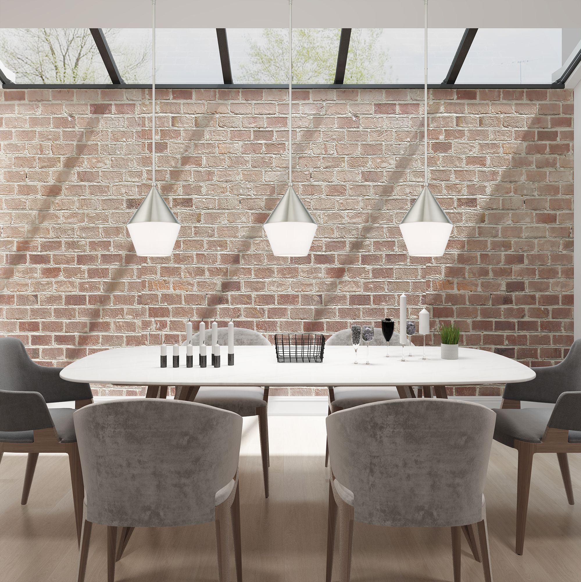 Stockholm 1 Light Brushed Nickel Mini Pendant