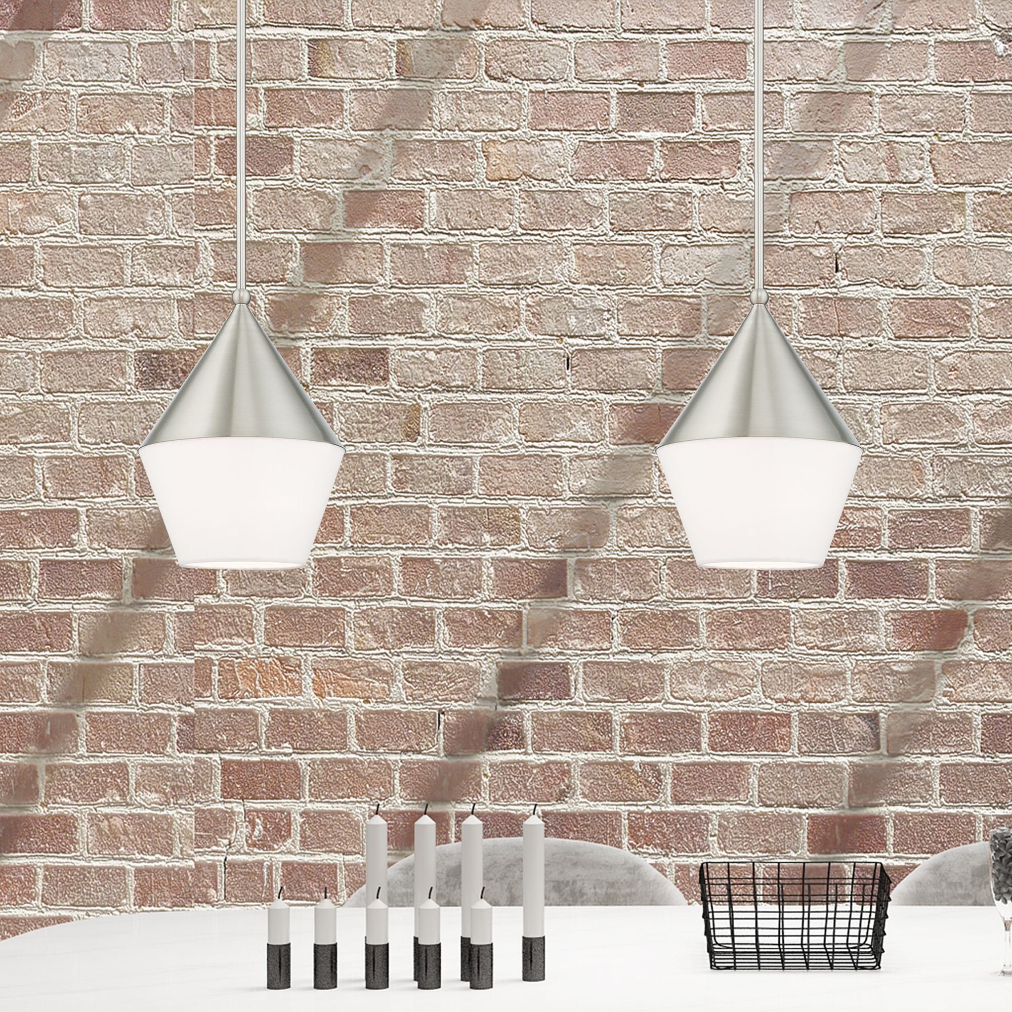 Stockholm 1 Light Brushed Nickel Mini Pendant