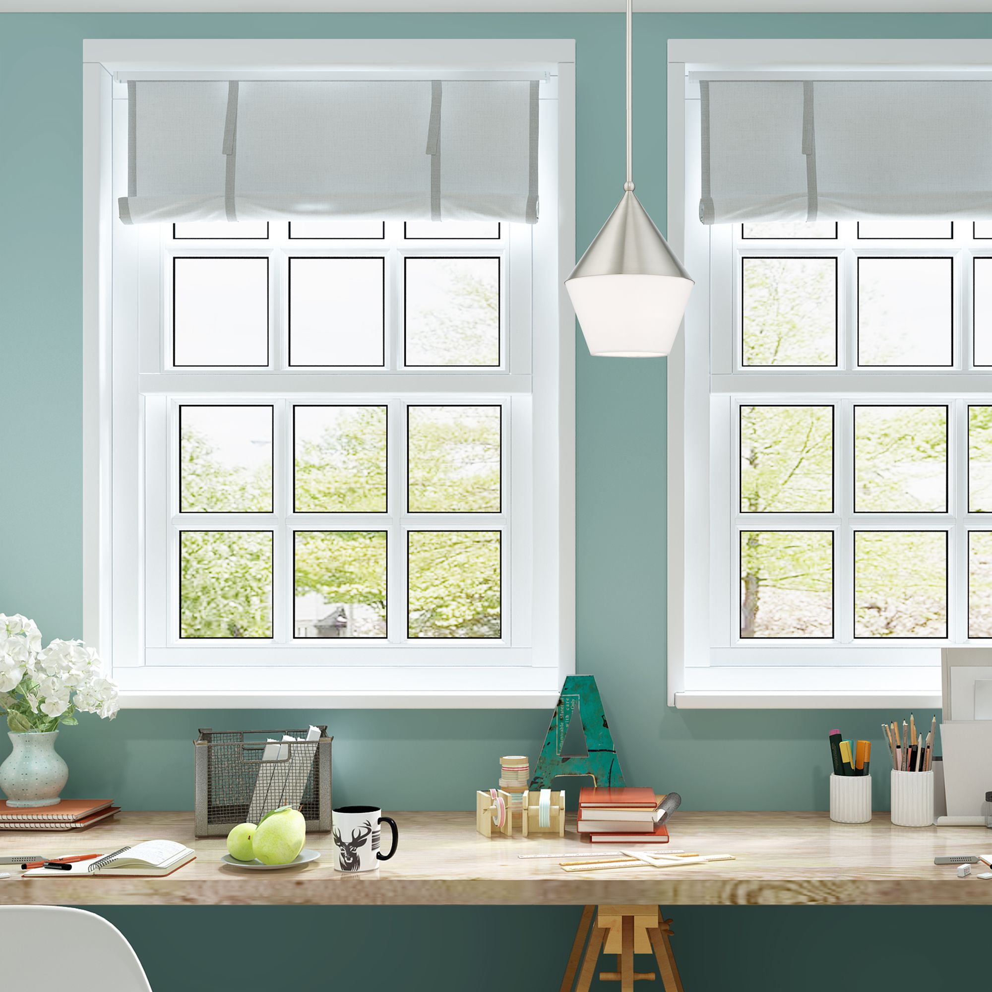 Stockholm 1 Light Brushed Nickel Mini Pendant