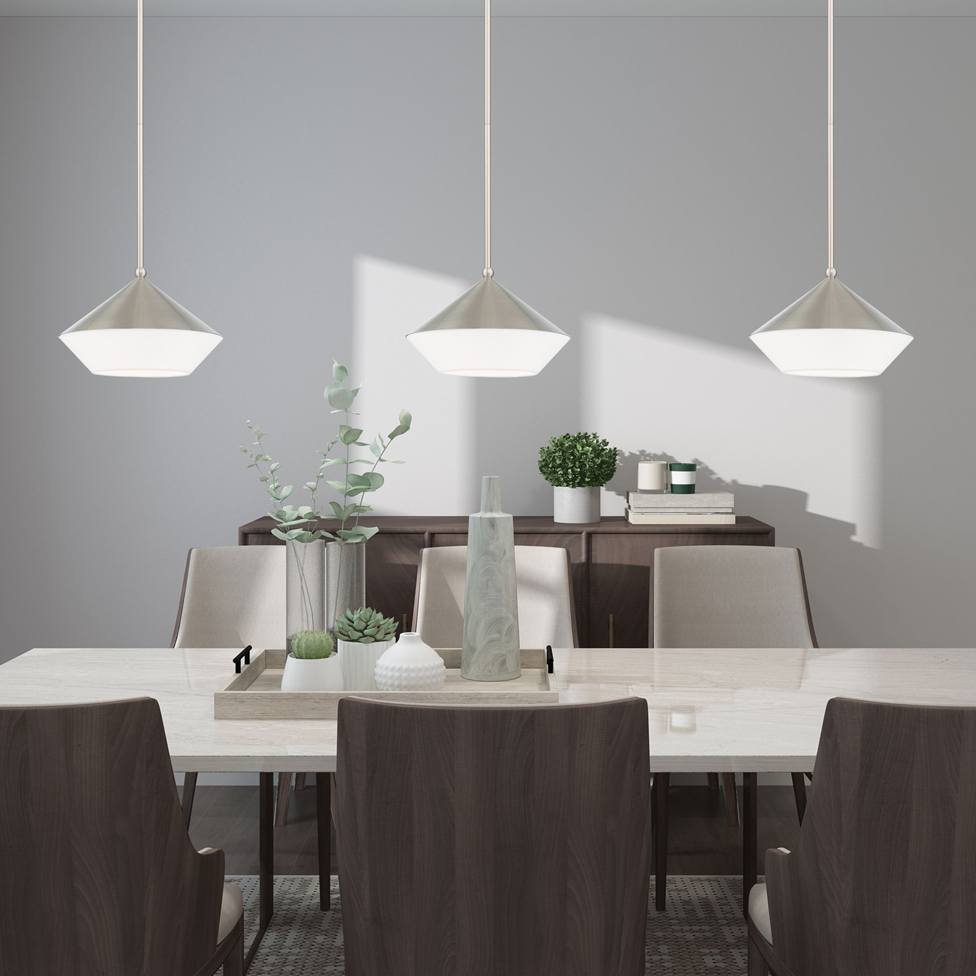 Stockholm 1 Light Brushed Nickel Mini Pendant