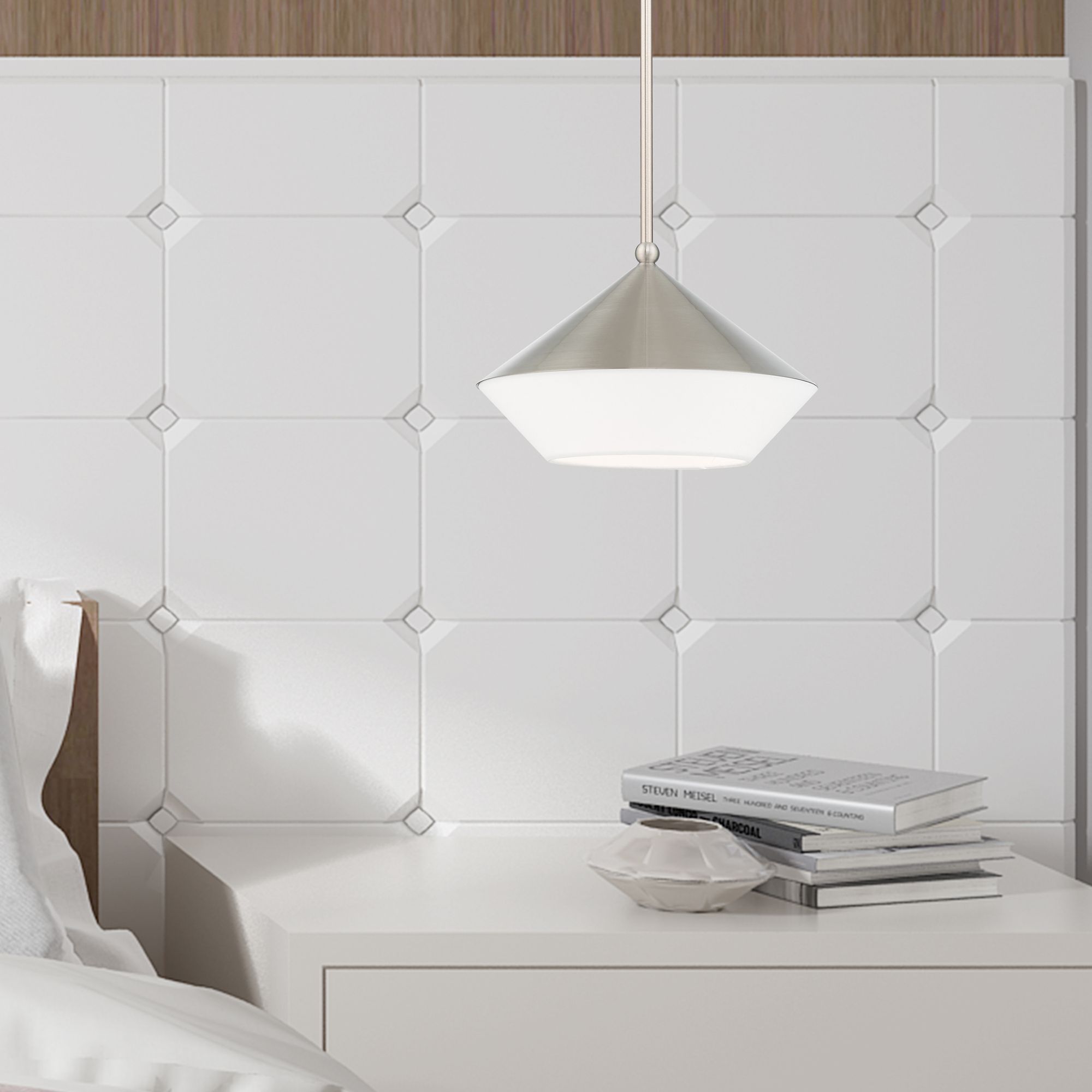 Stockholm 1 Light Brushed Nickel Mini Pendant