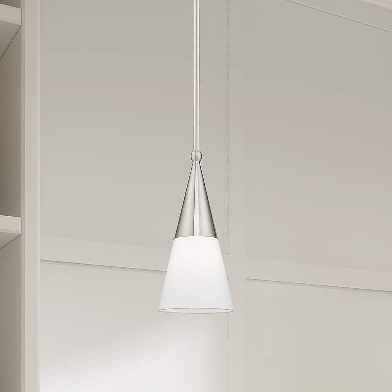 Image 1 Stockholm 1 Light Brushed Nickel Mini Pendant