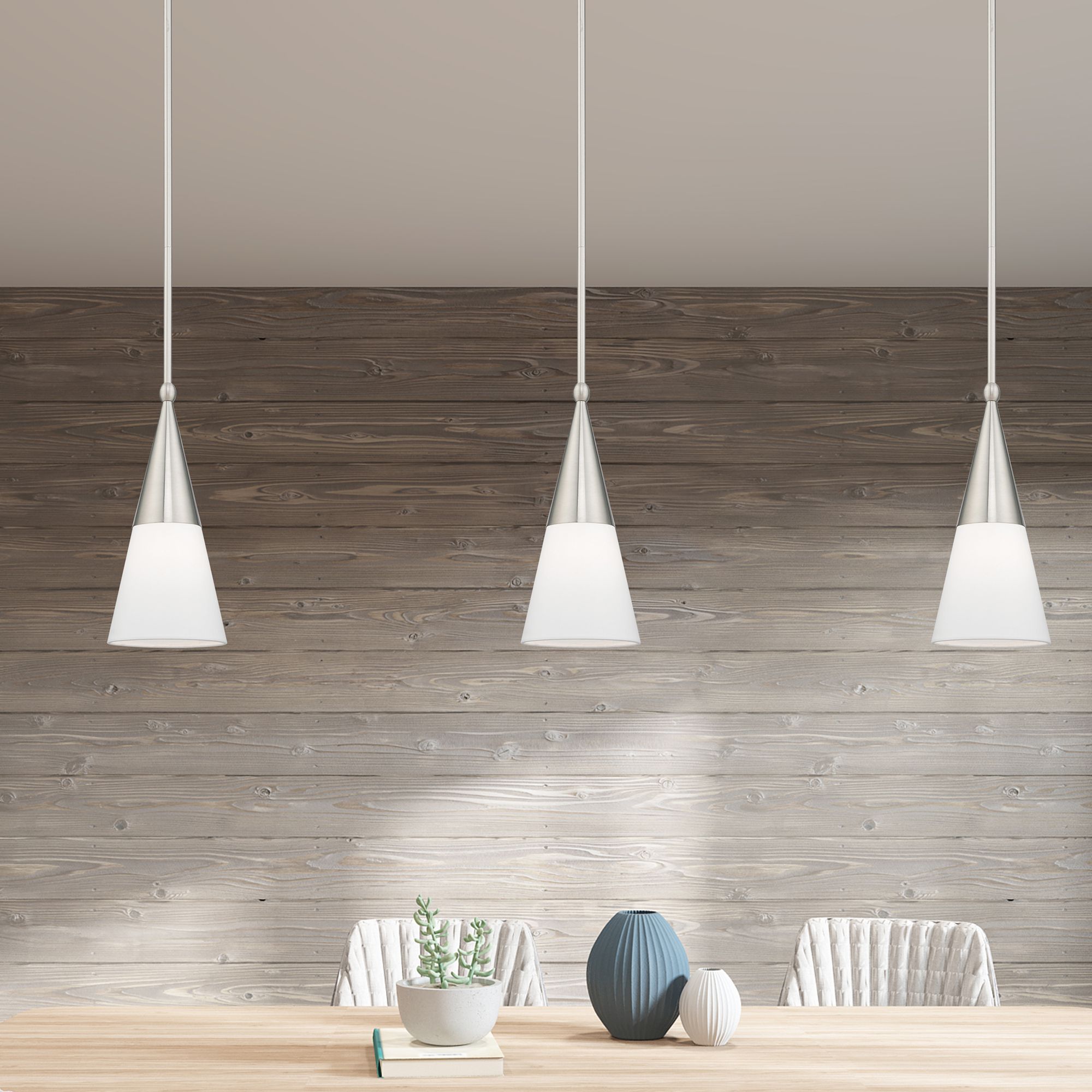 Stockholm 1 Light Brushed Nickel Mini Pendant