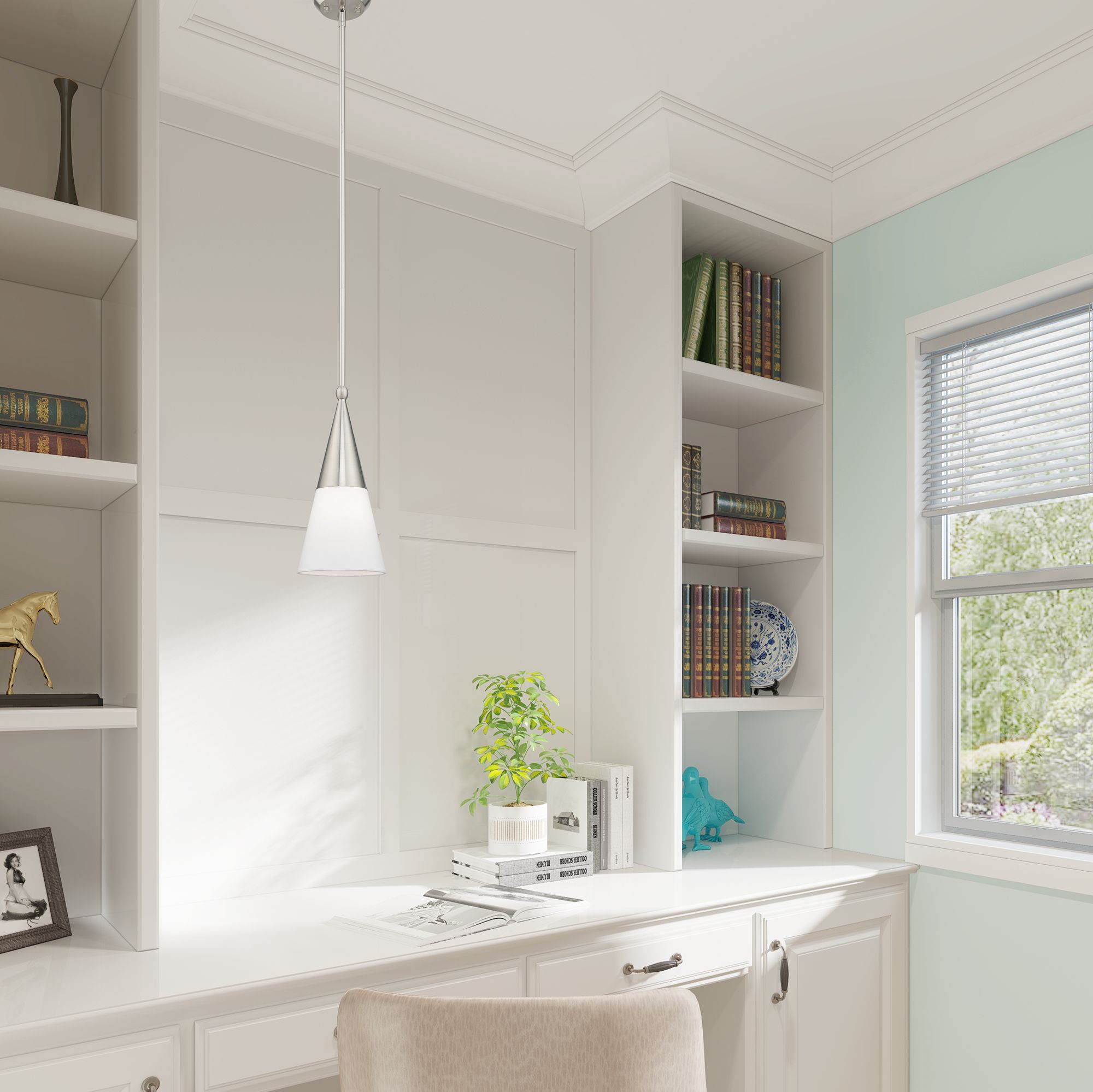 Stockholm 1 Light Brushed Nickel Mini Pendant