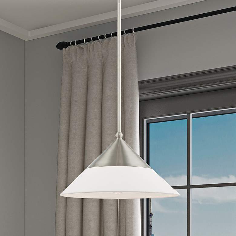Image 2 Stockholm 1 Light Brushed Nickel Mini Pendant