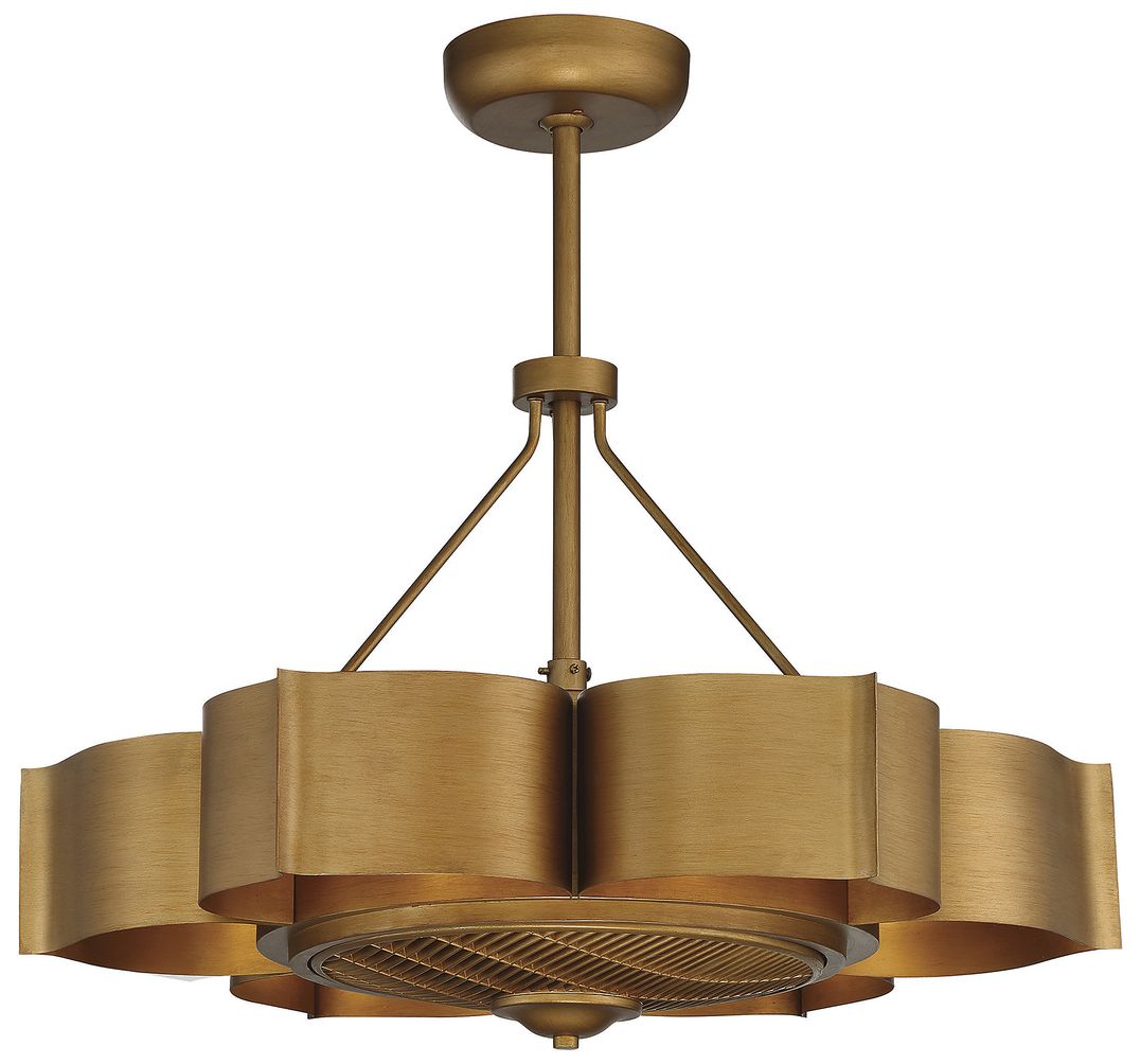 Image 3 Stockholm 6-Light Fan D'Lier in Gold Patina