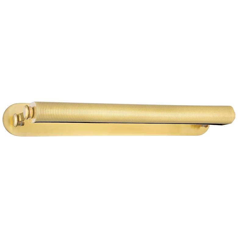 Image 1 Stockport 24 1/4" Wide Aged Brass Direct Wire Picture Light
