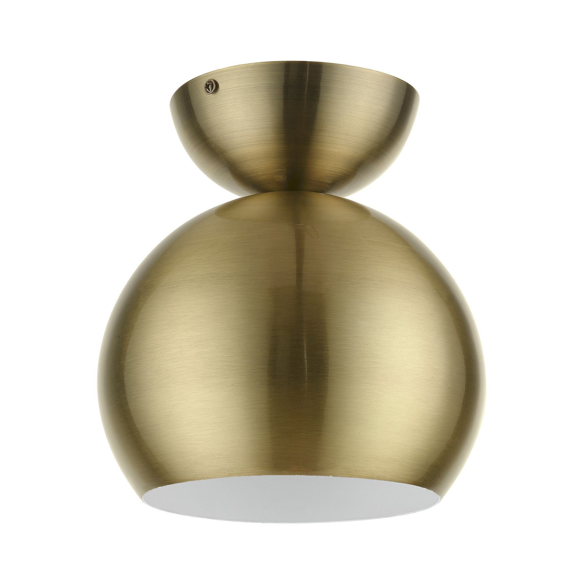 Image 3 Stockton 1 Light Antique Brass Globe Semi-Flush more views