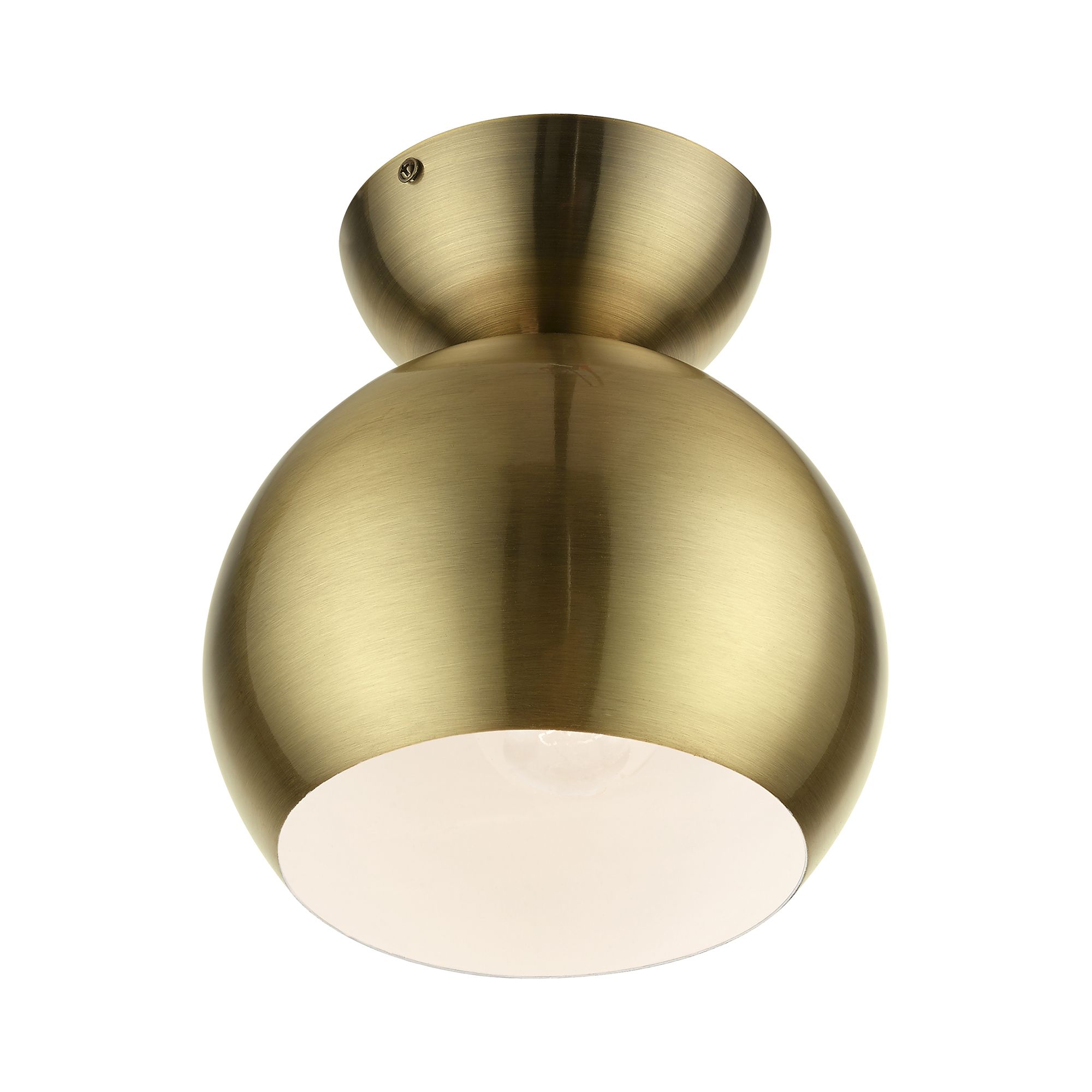 Image 5 Stockton 1 Light Antique Brass Globe Semi-Flush more views