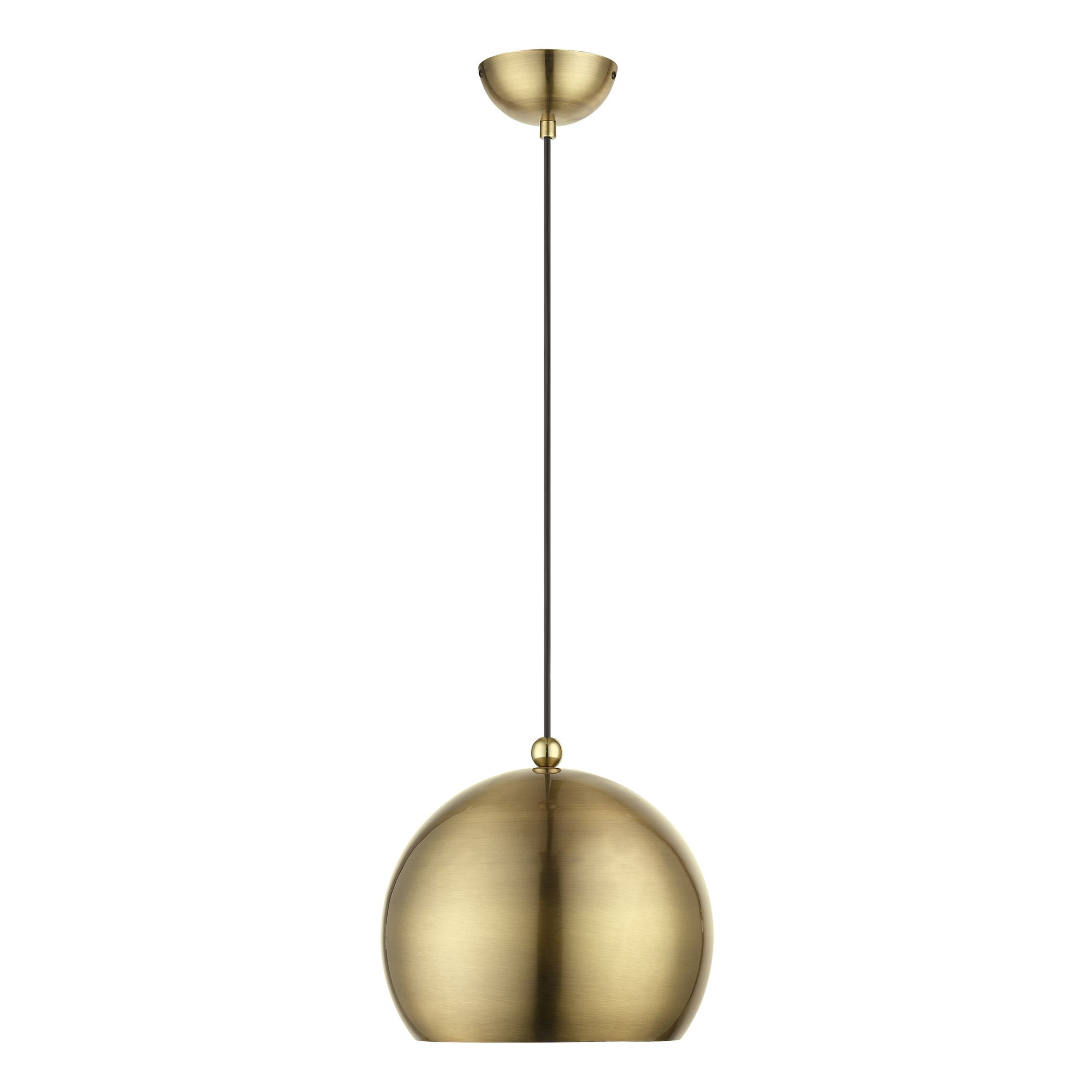 Image 4 Stockton 1 Light Antique Brass with Polished Brass Accents Globe Pendant more views