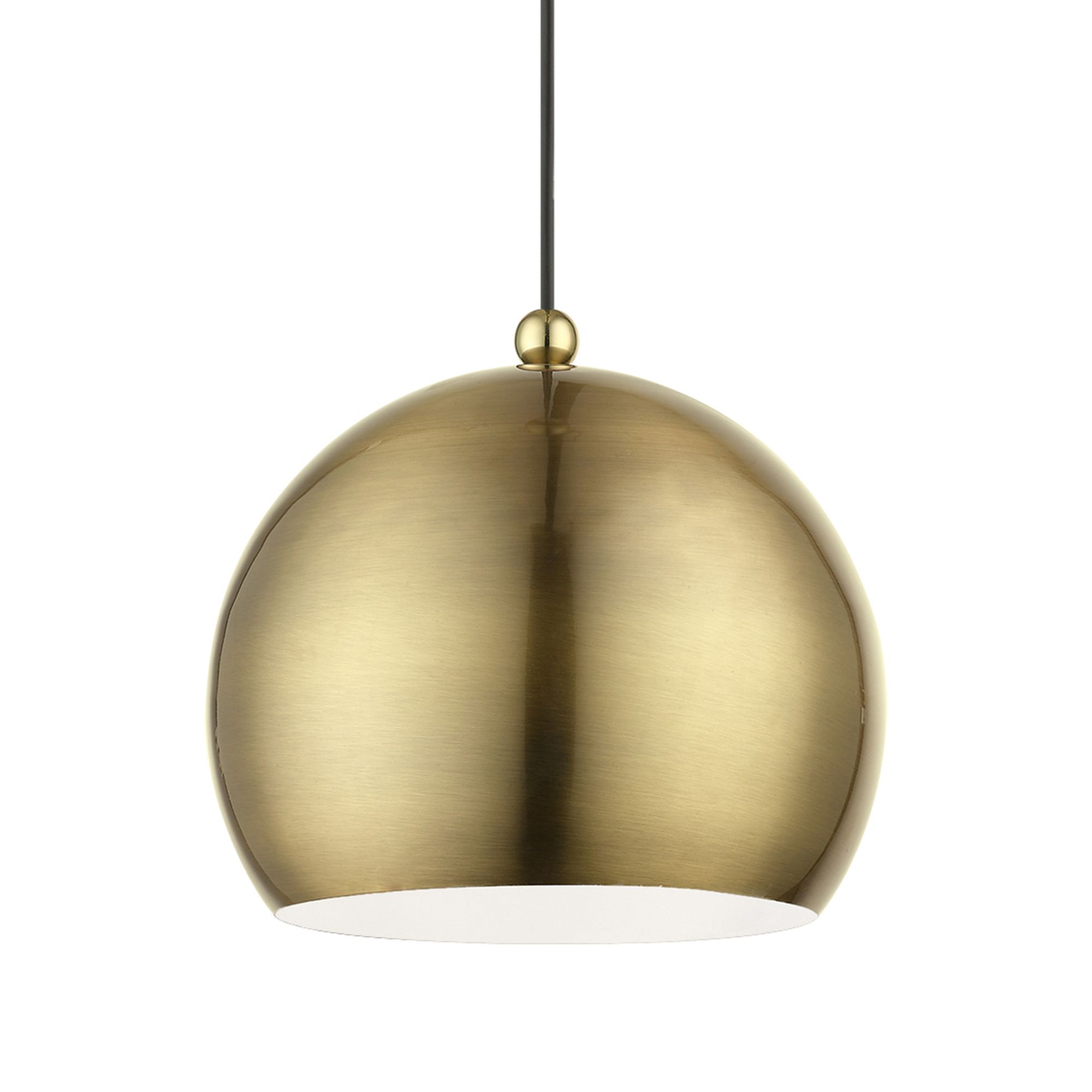 Image 5 Stockton 1 Light Antique Brass with Polished Brass Accents Globe Pendant more views