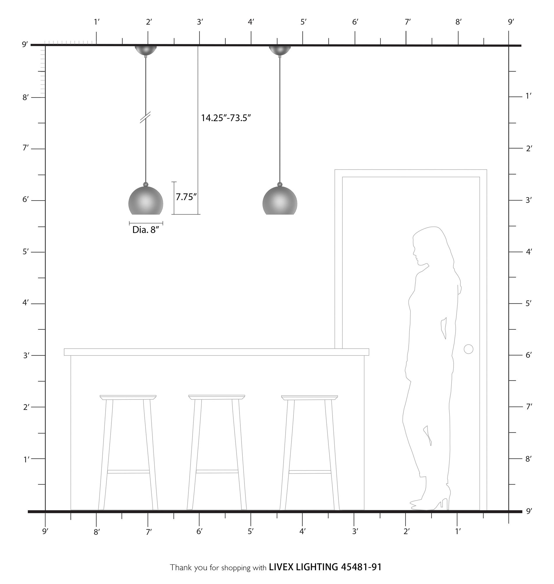 Stockton 1 Light Brushed Nickel Globe Mini Pendant