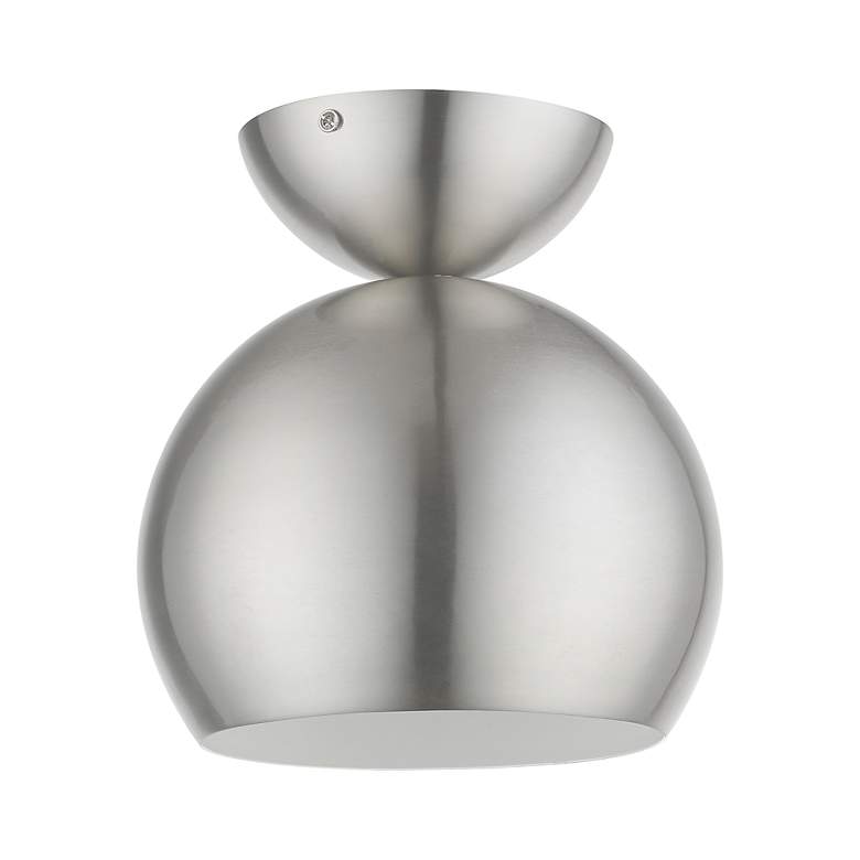 Image 3 Stockton 1 Light Brushed Nickel Globe Semi-Flush more views
