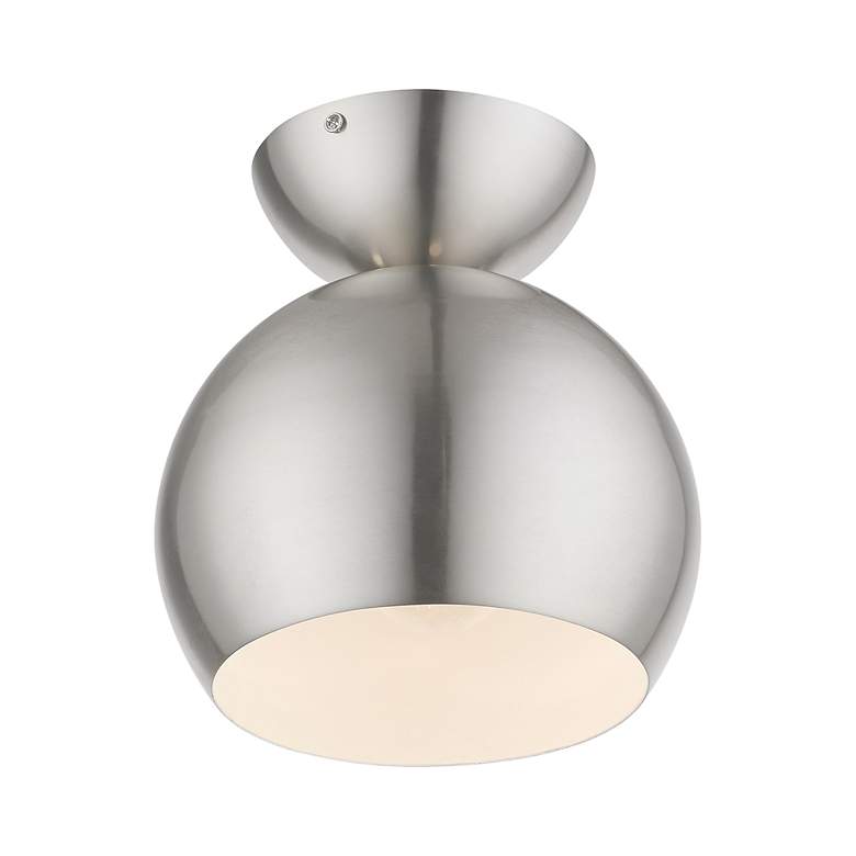 Image 5 Stockton 1 Light Brushed Nickel Globe Semi-Flush more views