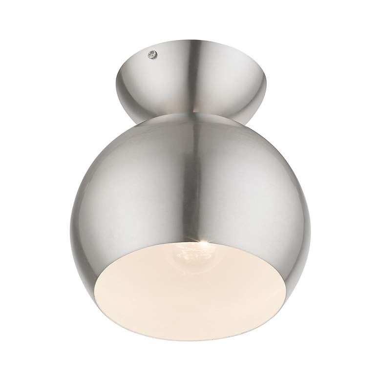 Image 6 Stockton 1 Light Brushed Nickel Globe Semi-Flush more views
