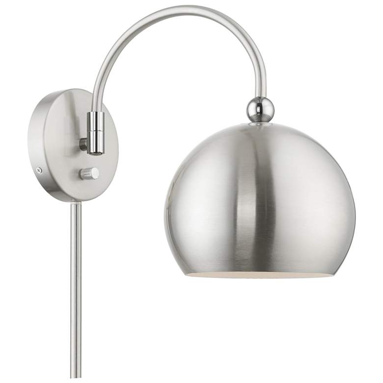 Image 1 Stockton 1 Light Brushed Nickel Swing Arm Wall Lamp