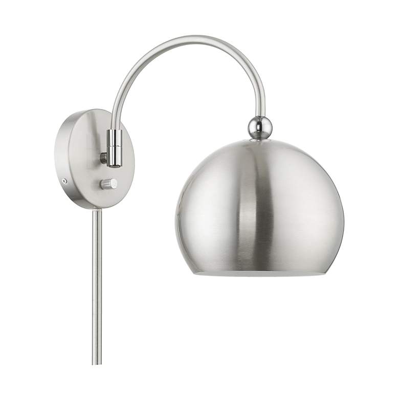 Image 3 Stockton 1 Light Brushed Nickel Swing Arm Wall Lamp more views
